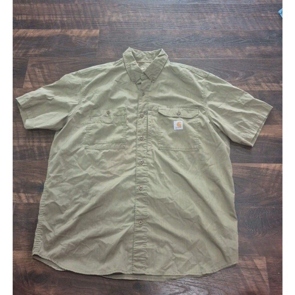 Carhartt Force Work Shirt Mens XL Relaxed Fit Short Sleeve  Vented Olive